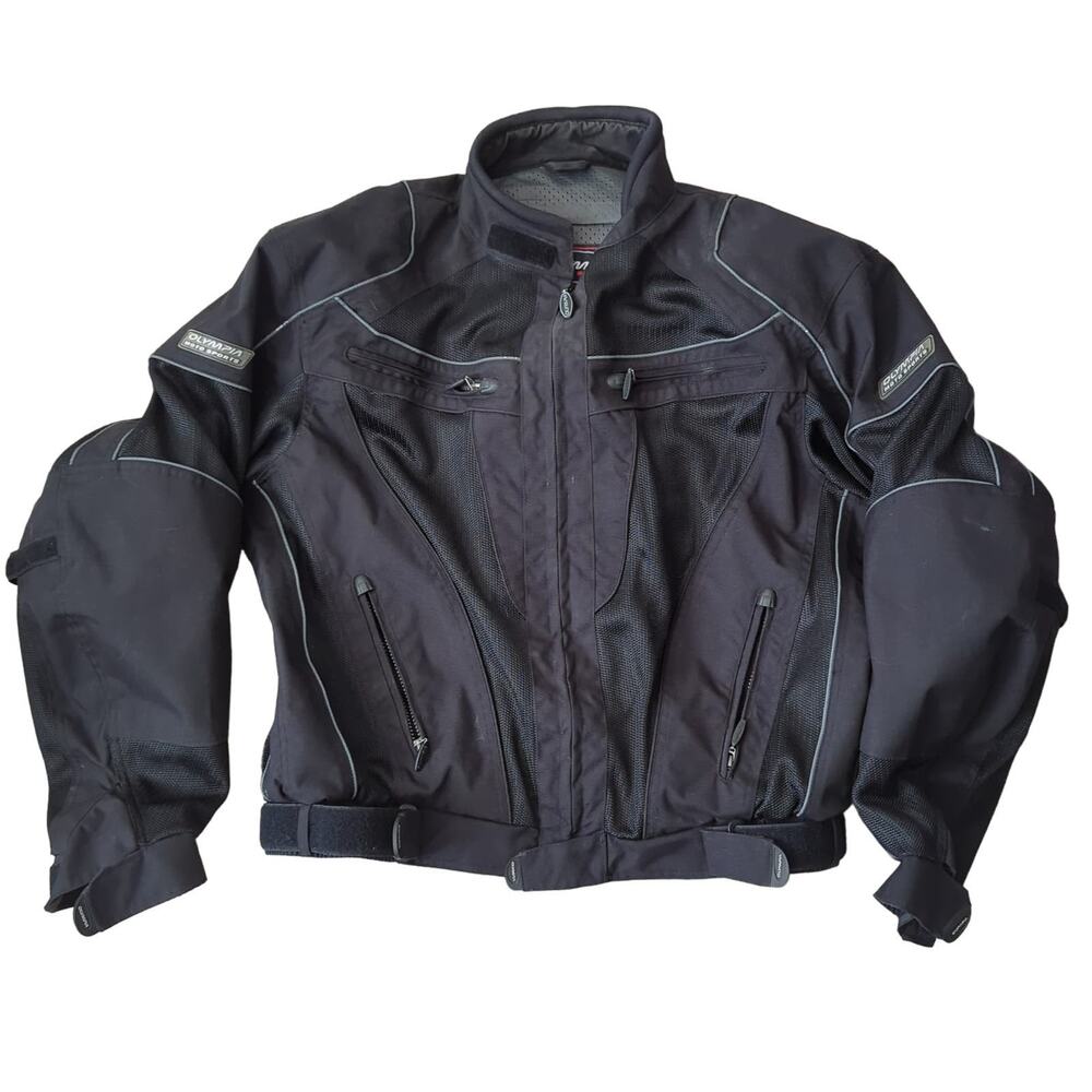 Olympia Moto Sports Mens Jacket Black Size XL Motorcycle Protection Coat Cordura